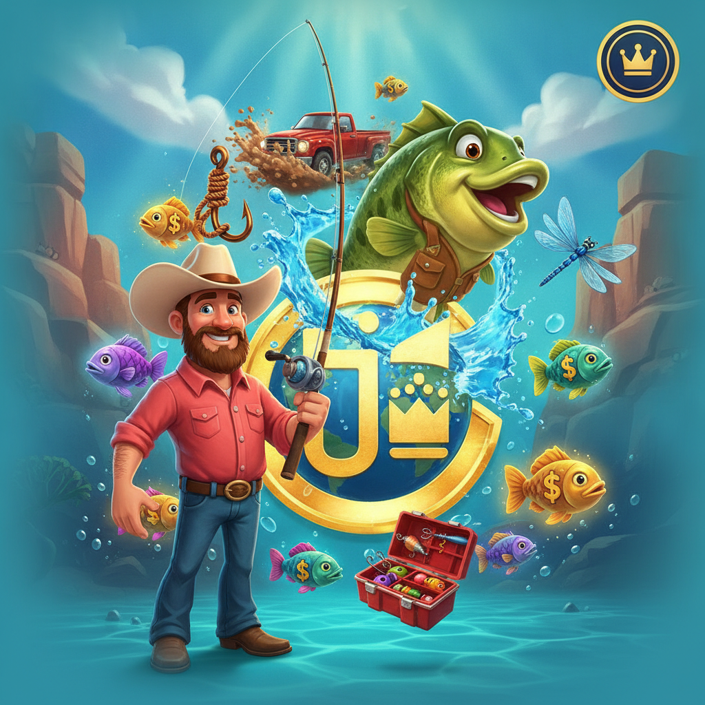Big Bass Splash tragamonedas de pesca submarina con pescador de sombrero vaquero, peces de dinero y función de tiradas gratis